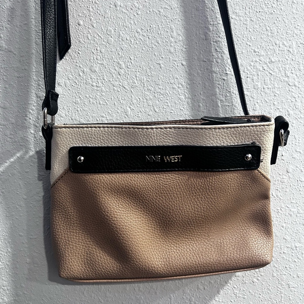 Nine West Cream and Black Crossbody Bag